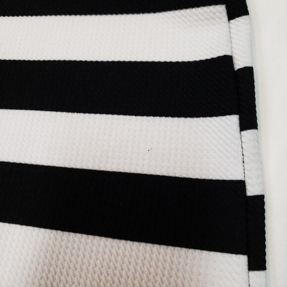 Painted Threads Dress Womens Large Midi Black White Short Sleeve Striped Pad7919 - Picture 10 of 10